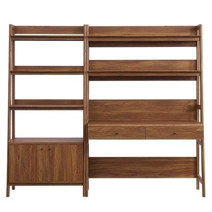 Modway - Bixby 2-Piece Wood Office Desk and Bookshelf - EEI-6112-WAL veiw 3