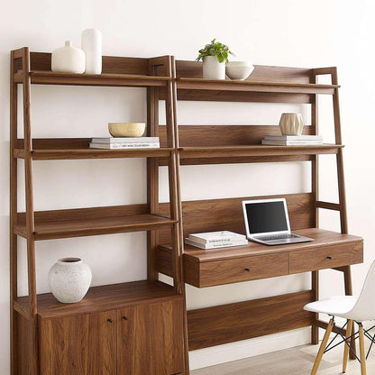 Modway - Bixby 2-Piece Wood Office Desk and Bookshelf - EEI-6112-WAL veiw 4