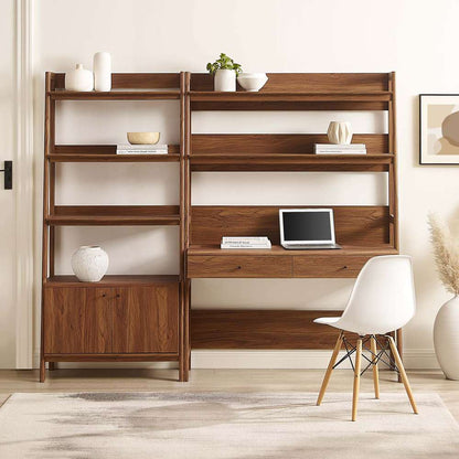 Modway - Bixby 2-Piece Wood Office Desk and Bookshelf - EEI-6112-WAL veiw 5