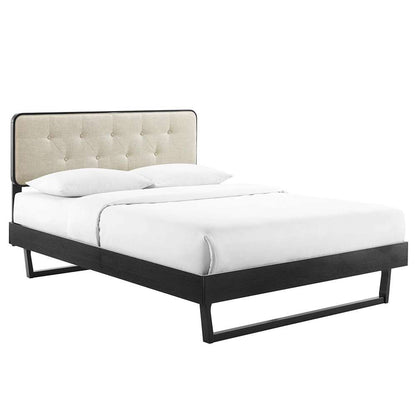 Modway - Bridgette Full Wood Platform Bed With Angular Frame - MOD-6643-BLK-BEI veiw 1