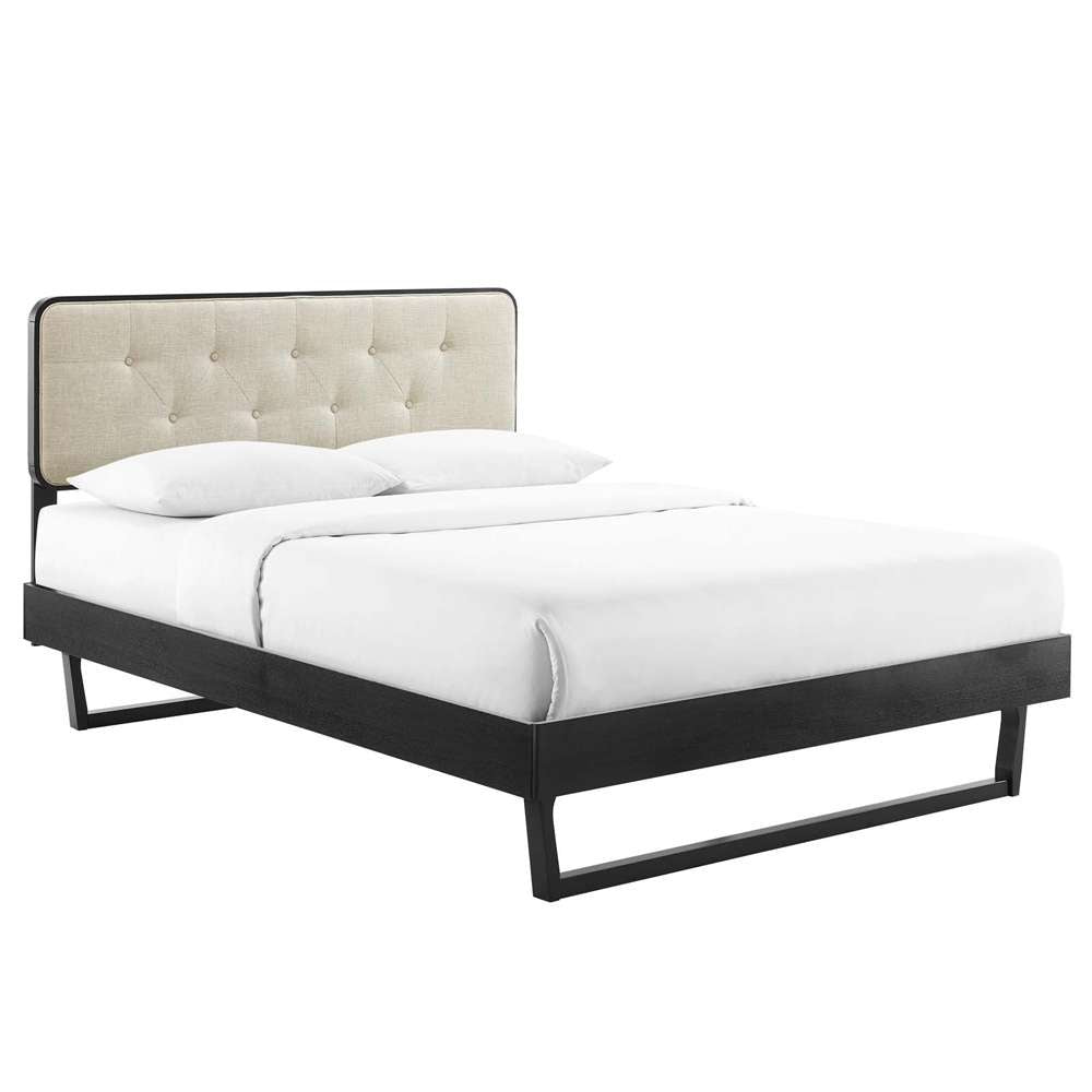 Modway - Bridgette Full Wood Platform Bed With Angular Frame - MOD-6643-BLK-BEI veiw 2
