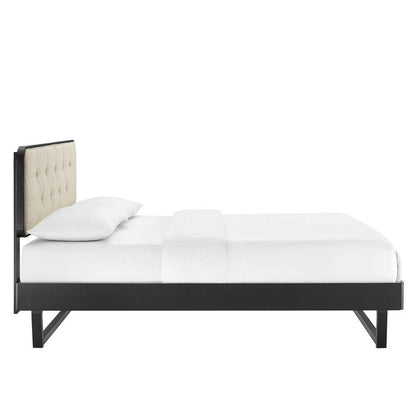 Modway - Bridgette Full Wood Platform Bed With Angular Frame - MOD-6643-BLK-BEI veiw 4