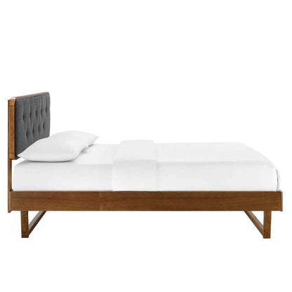 Modway - Bridgette Full Wood Platform Bed With Angular Frame - MOD-6643-WAL-CHA veiw 4