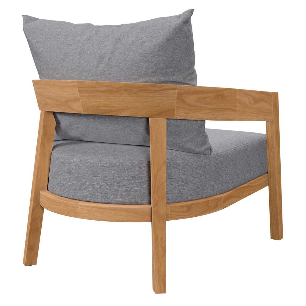 Modway - Brisbane 3-Piece Teak Wood Outdoor Patio Set - EEI-5834-NAT-GRY veiw 6