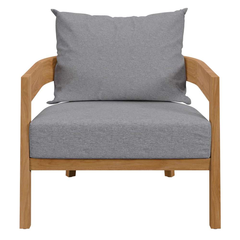 Modway - Brisbane 3-Piece Teak Wood Outdoor Patio Set - EEI-5835-NAT-GRY veiw 6