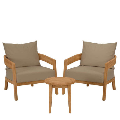 Modway - Brisbane 3-Piece Teak Wood Outdoor Patio Set - EEI-5835-NAT-LBR veiw 1