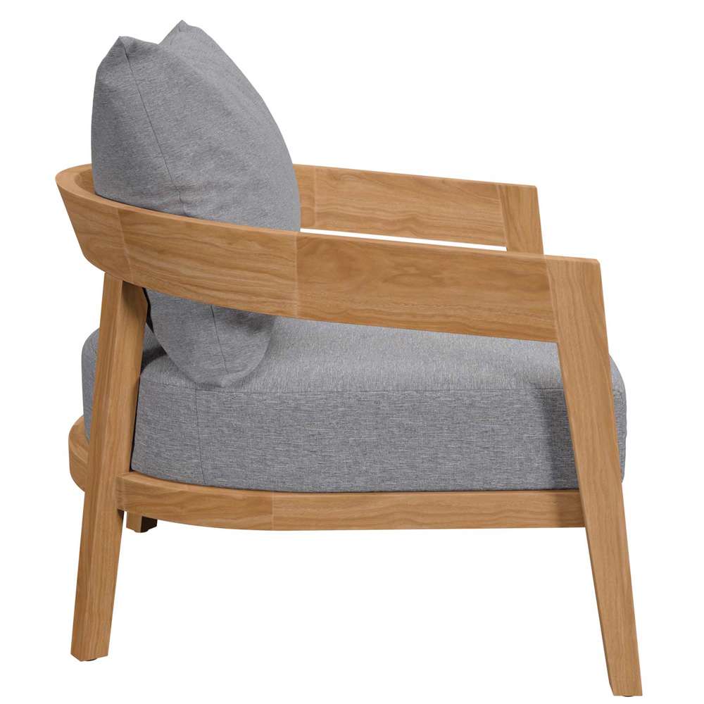 Modway - Brisbane Teak Wood Outdoor Patio Armchair - EEI-5602-NAT-GRY veiw 3