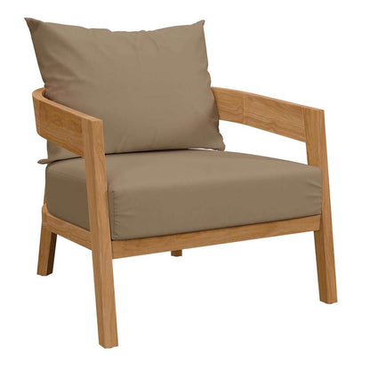 Modway - Brisbane Teak Wood Outdoor Patio Armchair - EEI-5602-NAT-LBR veiw 1