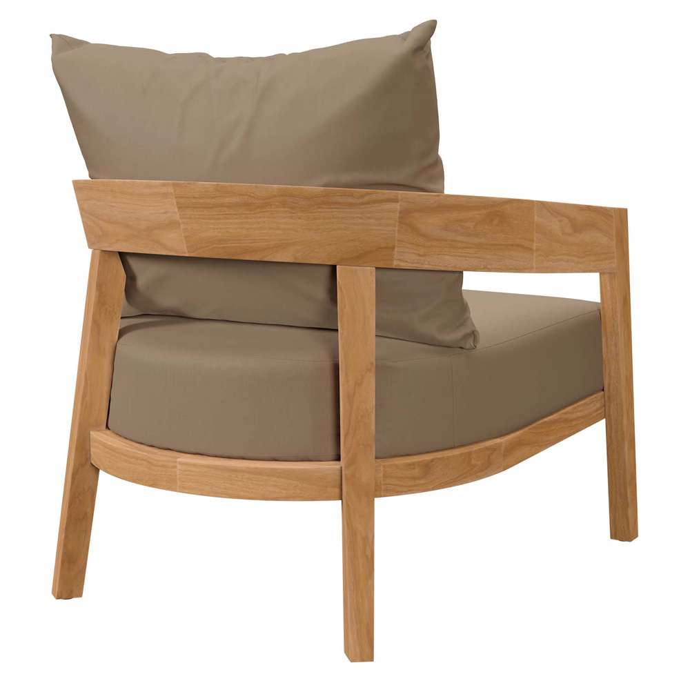 Modway - Brisbane Teak Wood Outdoor Patio Armchair - EEI-5602-NAT-LBR veiw 4