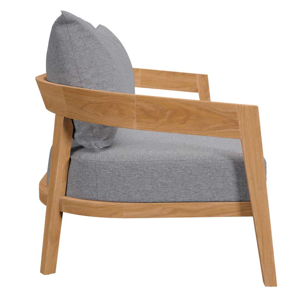 Modway - Brisbane Teak Wood Outdoor Patio Loveseat - EEI-5601-NAT-GRY veiw 3