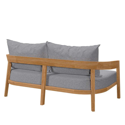 Modway - Brisbane Teak Wood Outdoor Patio Loveseat - EEI-5601-NAT-GRY veiw 4