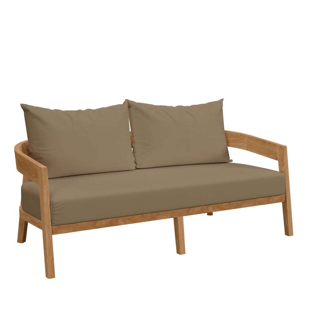 Modway - Brisbane Teak Wood Outdoor Patio Loveseat - EEI-5601-NAT-LBR veiw 2