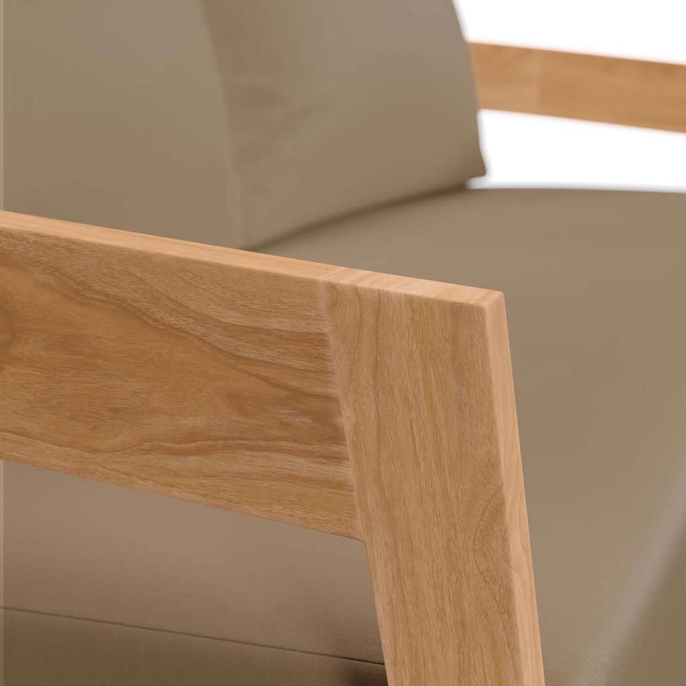 Modway - Brisbane Teak Wood Outdoor Patio Loveseat - EEI-5601-NAT-LBR veiw 6