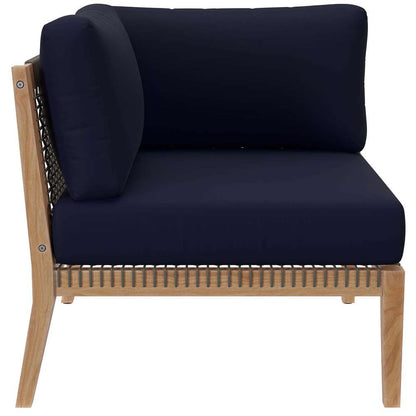Modway - Clearwater Outdoor Patio Teak Wood Loveseat - EEI-6119-GRY-NAV veiw 6