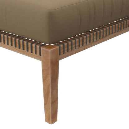 Modway - Clearwater Outdoor Patio Teak Wood Ottoman - EEI-5854-GRY-LBR veiw 5