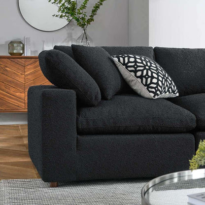 Modway - Commix Down Filled Overstuffed Boucle 5-Piece Sectional Sofa in Black - EEI-6368-BLK veiw 4