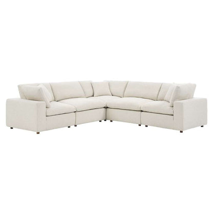 Modway - Commix Down Filled Overstuffed Boucle 5-Piece Sectional Sofa in Ivory - EEI-6368-IVO veiw 2