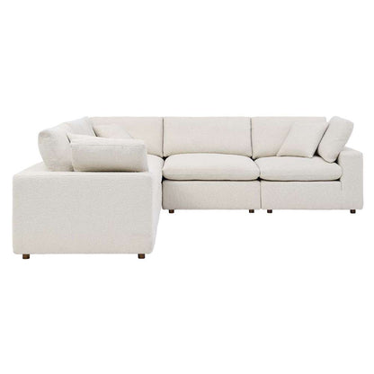 Modway - Commix Down Filled Overstuffed Boucle 5-Piece Sectional Sofa in Ivory - EEI-6368-IVO veiw 3
