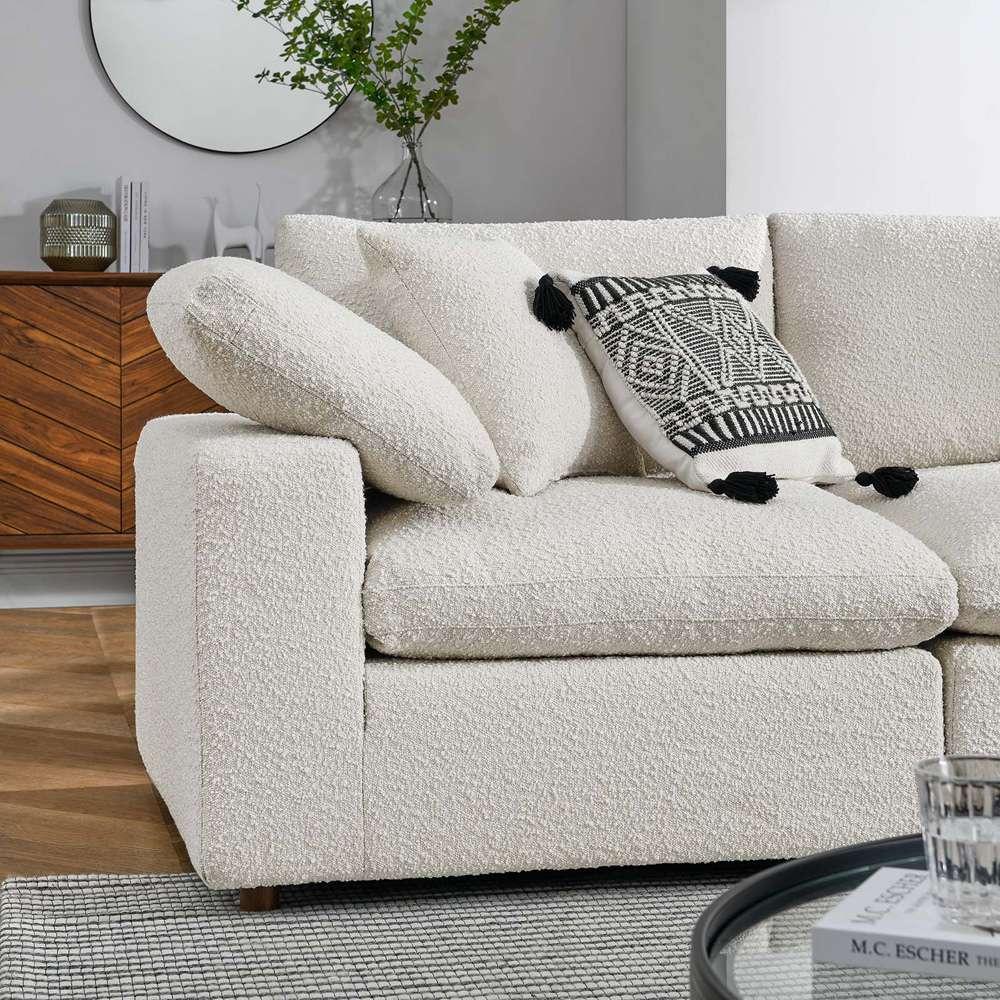 Modway - Commix Down Filled Overstuffed Boucle 5-Piece Sectional Sofa in Ivory - EEI-6368-IVO veiw 4