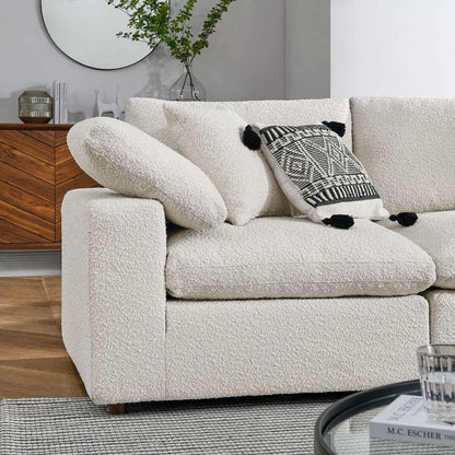 Modway - Commix Down Filled Overstuffed Boucle 5-Piece Sectional Sofa in Ivory - EEI-6368-IVO veiw 4