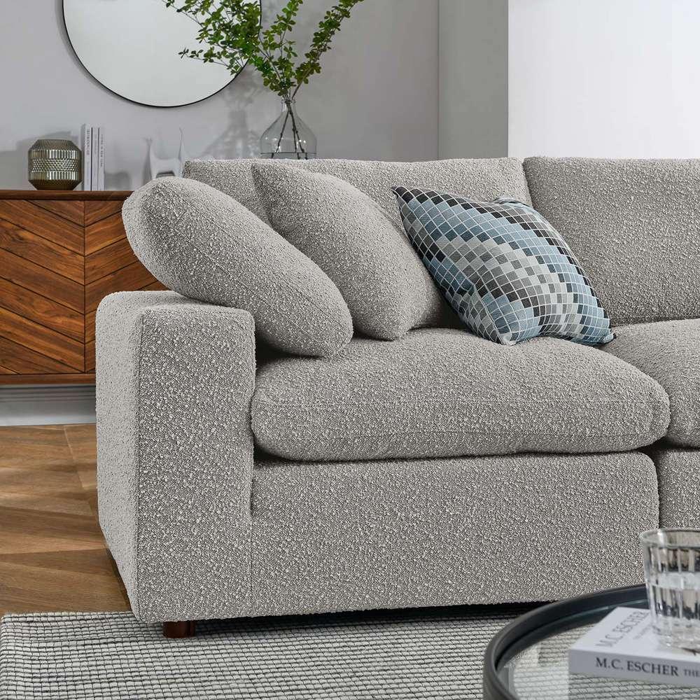 Modway - Commix Down Filled Overstuffed Boucle 5-Piece Sectional Sofa in Light Gray - EEI-6368-LGR veiw 4