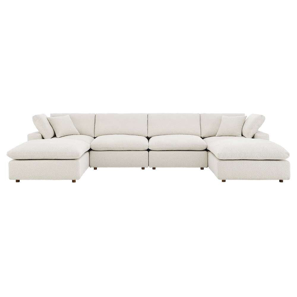 Modway - Commix Down Filled Overstuffed Boucle 6-Piece Sectional Sofa in Ivory - EEI-6366-IVO veiw 1