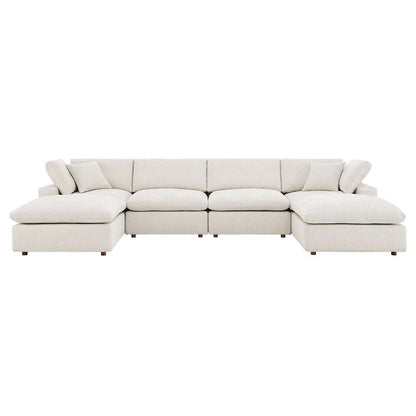 Modway - Commix Down Filled Overstuffed Boucle 6-Piece Sectional Sofa in Ivory - EEI-6366-IVO veiw 1