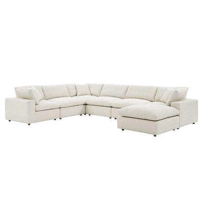 Modway - Commix Down Filled Overstuffed Boucle 7-Piece Sectional Sofa in Ivory - EEI-6370-IVO veiw 2