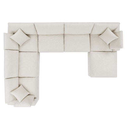 Modway - Commix Down Filled Overstuffed Boucle 7-Piece Sectional Sofa in Ivory - EEI-6370-IVO veiw 3