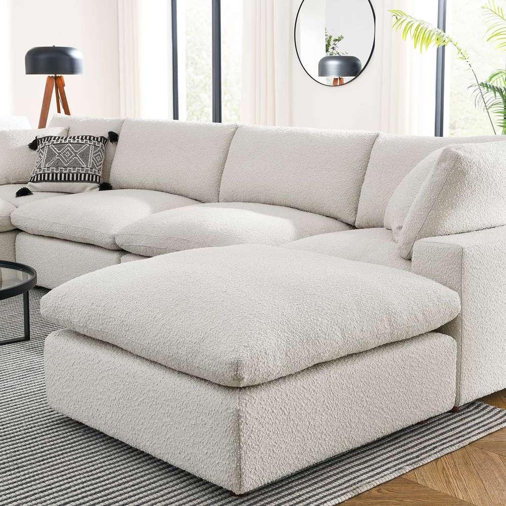 Modway - Commix Down Filled Overstuffed Boucle 7-Piece Sectional Sofa in Ivory - EEI-6370-IVO veiw 4
