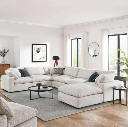 Modway - Commix Down Filled Overstuffed Boucle 7-Piece Sectional Sofa in Ivory - EEI-6370-IVO veiw 5