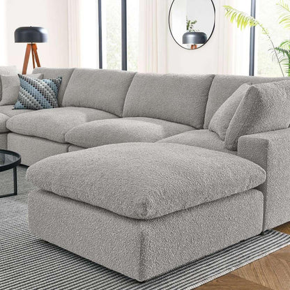 Modway - Commix Down Filled Overstuffed Boucle 7-Piece Sectional Sofa in Light Gray - EEI-6370-LGR veiw 4