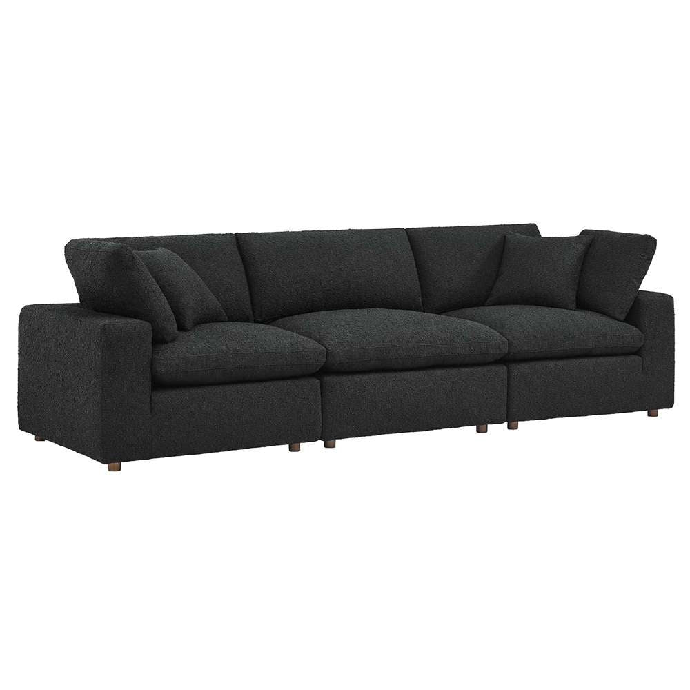Modway - Commix Down Filled Overstuffed Boucle Fabric 3-Seater Sofa - EEI-6362-BLK veiw 2