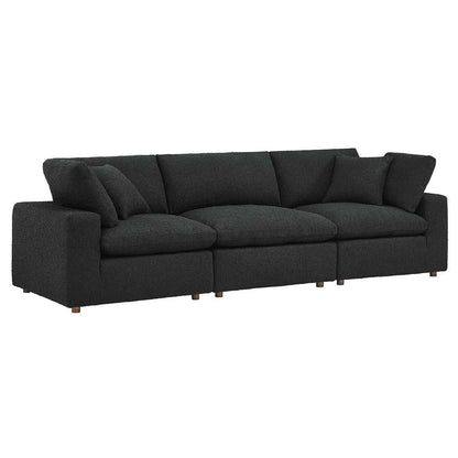Modway - Commix Down Filled Overstuffed Boucle Fabric 3-Seater Sofa - EEI-6362-BLK veiw 2