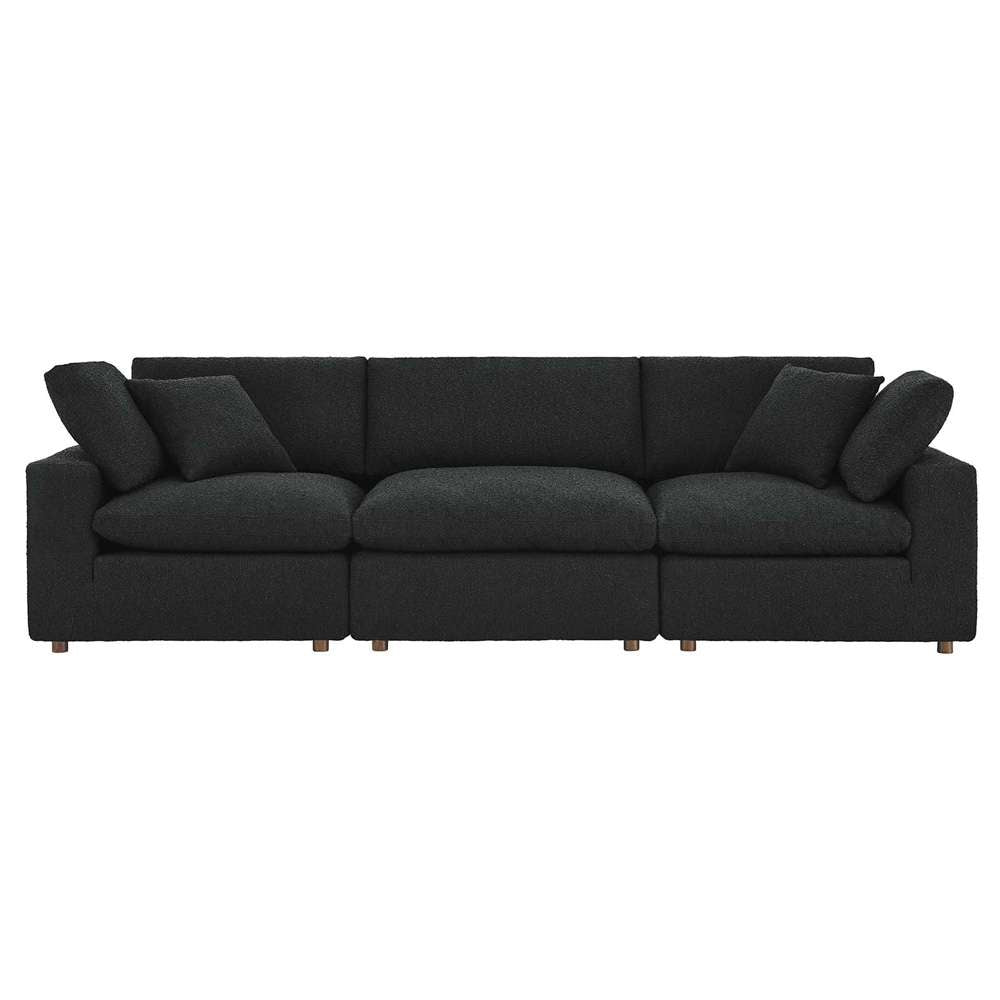 Modway - Commix Down Filled Overstuffed Boucle Fabric 3-Seater Sofa - EEI-6362-BLK veiw 3