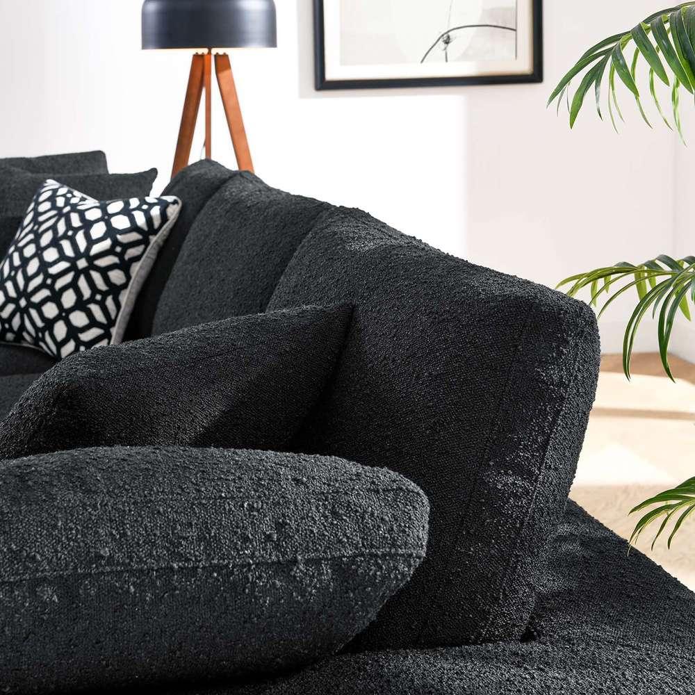 Modway - Commix Down Filled Overstuffed Boucle Fabric 3-Seater Sofa - EEI-6362-BLK veiw 4