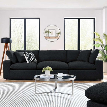 Modway - Commix Down Filled Overstuffed Boucle Fabric 3-Seater Sofa - EEI-6362-BLK veiw 5