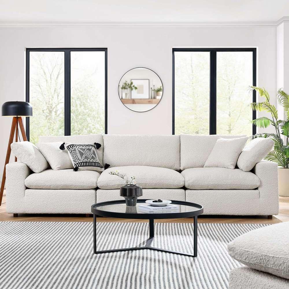 Modway - Commix Down Filled Overstuffed Boucle Fabric 3-Seater Sofa - EEI-6362-IVO veiw 5
