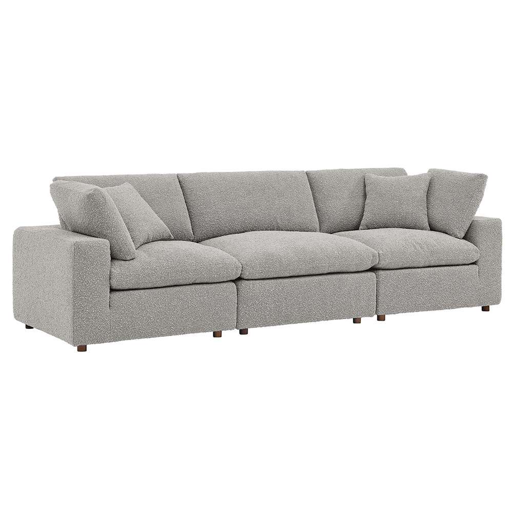 Modway - Commix Down Filled Overstuffed Boucle Fabric 3-Seater Sofa in Light Gray - EEI-6362-LGR veiw 1
