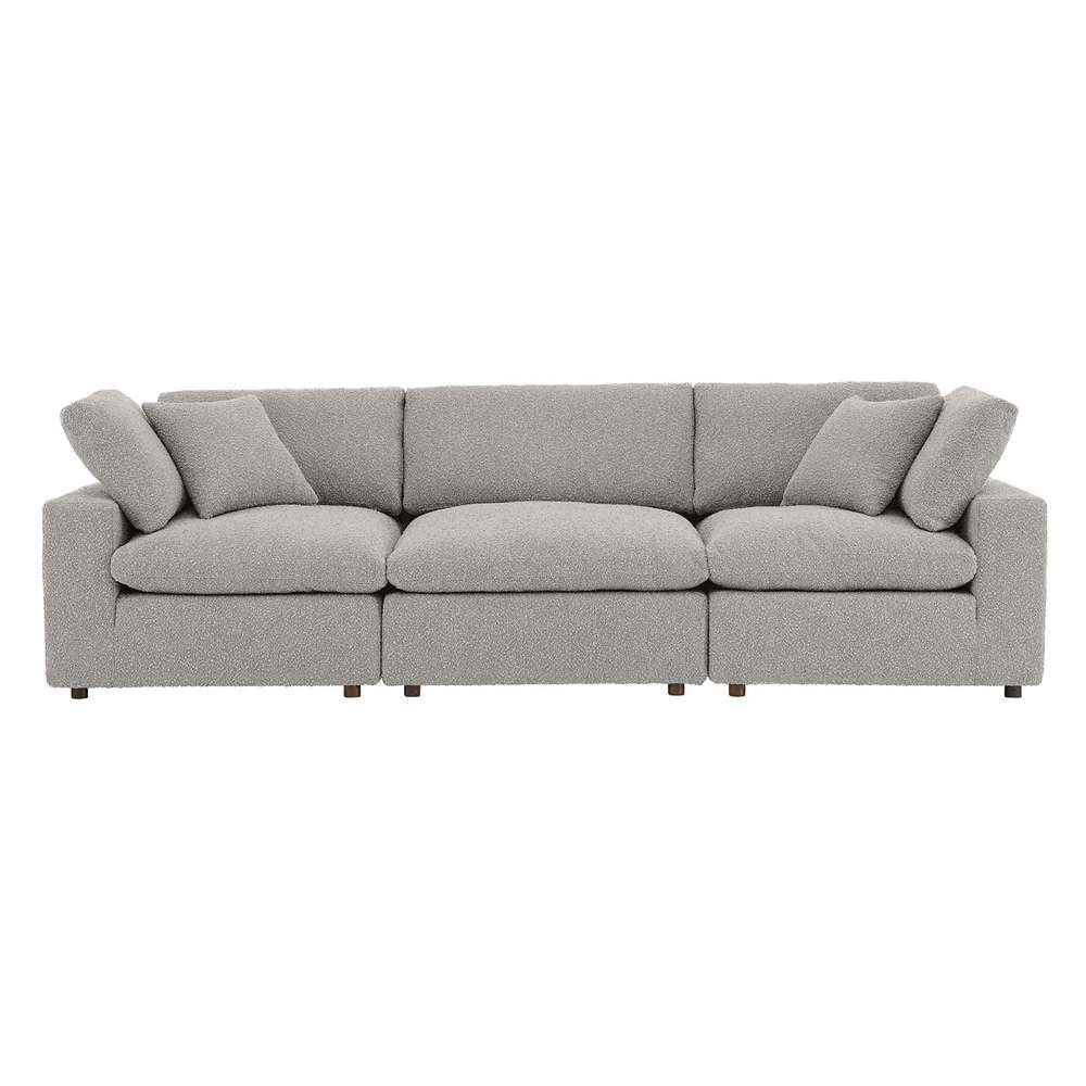 Modway - Commix Down Filled Overstuffed Boucle Fabric 3-Seater Sofa in Light Gray - EEI-6362-LGR veiw 3