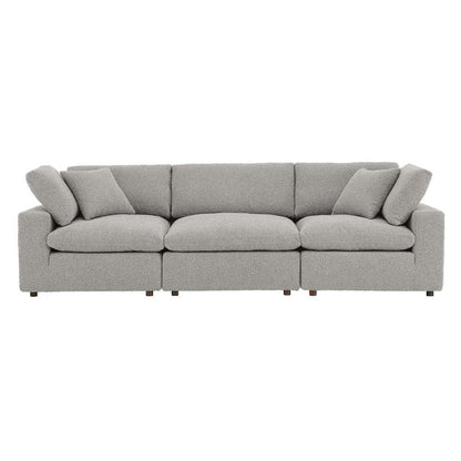 Modway - Commix Down Filled Overstuffed Boucle Fabric 3-Seater Sofa in Light Gray - EEI-6362-LGR veiw 3