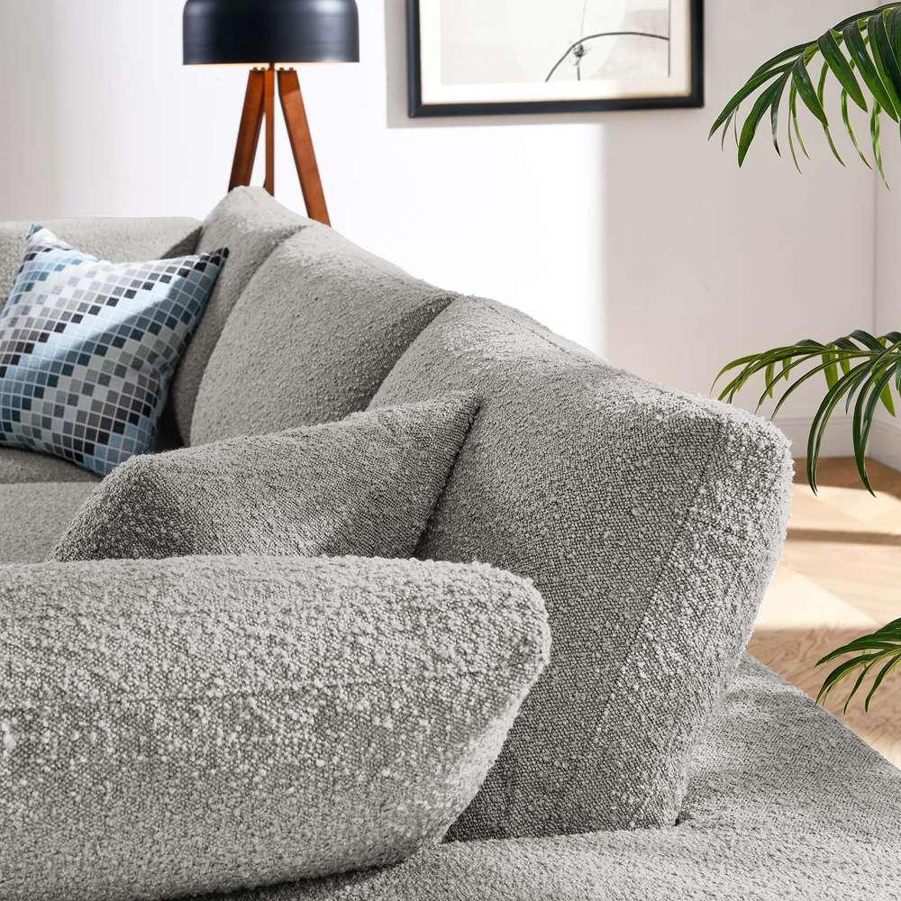 Modway - Commix Down Filled Overstuffed Boucle Fabric 3-Seater Sofa in Light Gray - EEI-6362-LGR veiw 4