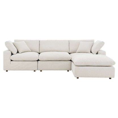 Modway - Commix Down Filled Overstuffed Boucle Fabric 4-Piece Sectional Sofa in Ivory - EEI-6363-IVO veiw 3