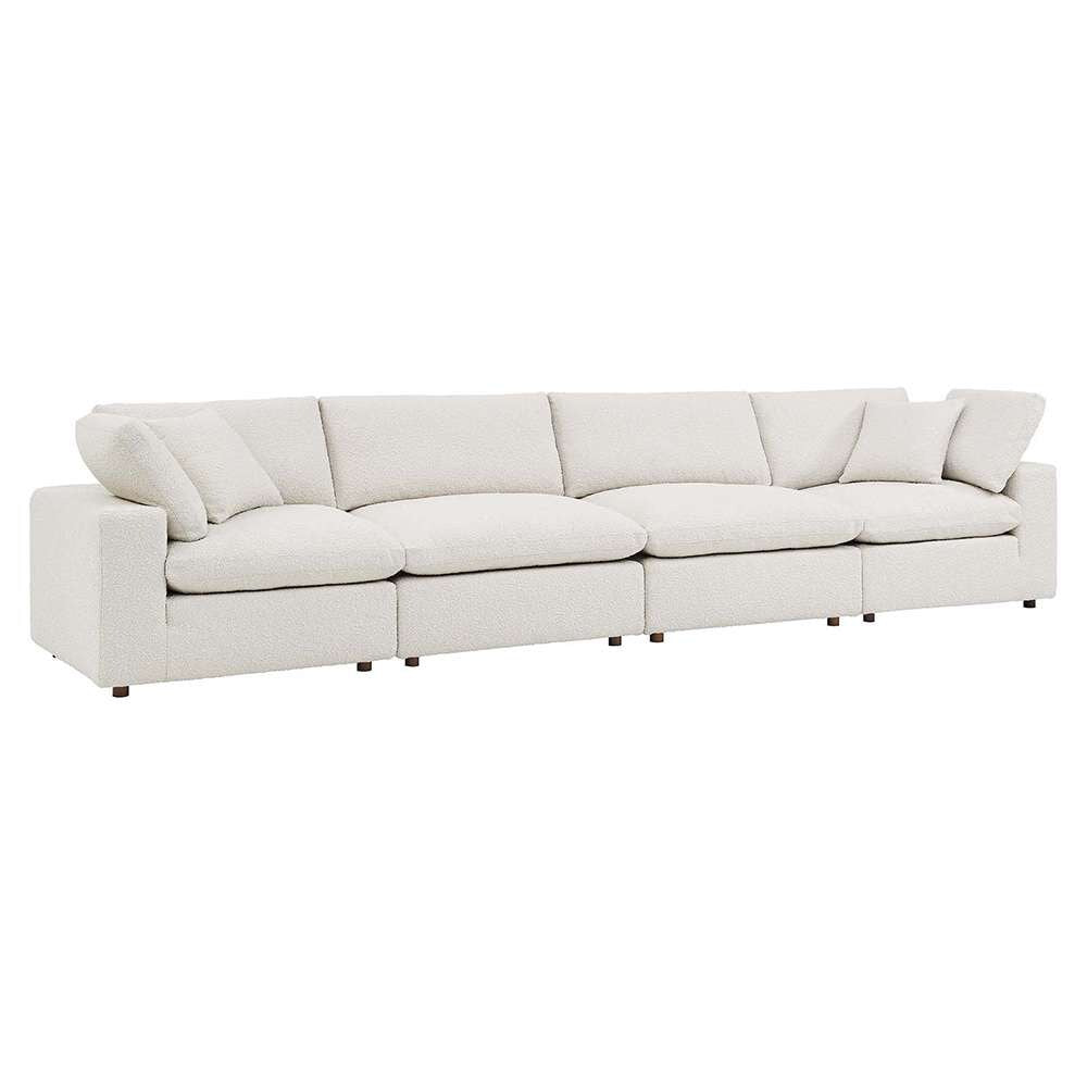 Modway - Commix Down Filled Overstuffed Boucle Fabric 4-Seater Sofa in Ivory - EEI-6364-IVO veiw 1