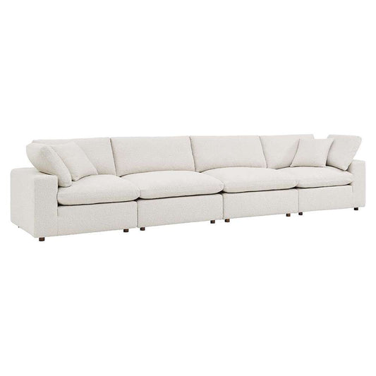 Modway - Commix Down Filled Overstuffed Boucle Fabric 4-Seater Sofa in Ivory - EEI-6364-IVO veiw 1