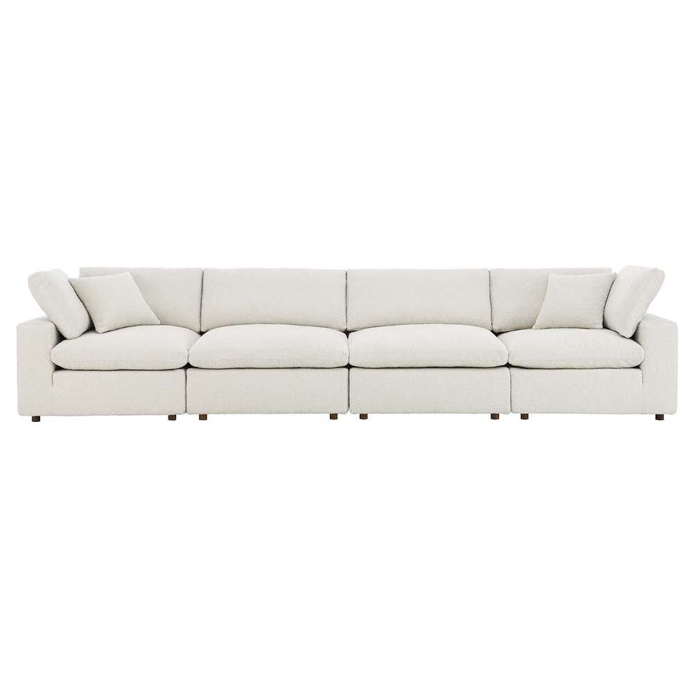 Modway - Commix Down Filled Overstuffed Boucle Fabric 4-Seater Sofa in Ivory - EEI-6364-IVO veiw 3