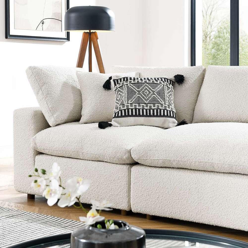 Modway - Commix Down Filled Overstuffed Boucle Fabric 4-Seater Sofa in Ivory - EEI-6364-IVO veiw 4