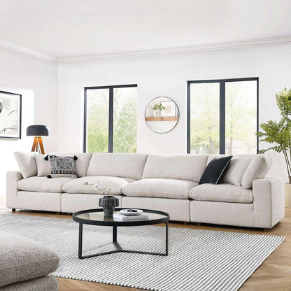 Modway - Commix Down Filled Overstuffed Boucle Fabric 4-Seater Sofa in Ivory - EEI-6364-IVO veiw 5