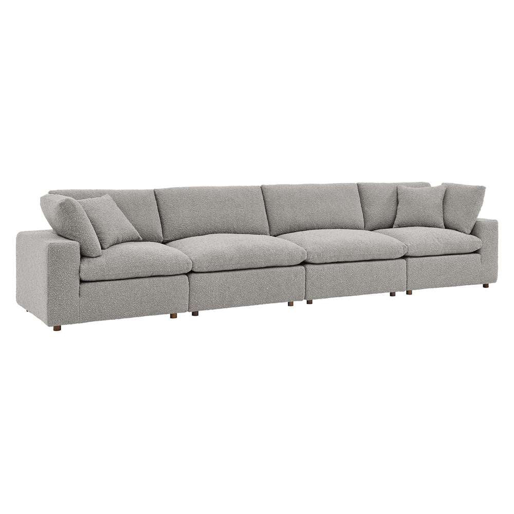 Modway - Commix Down Filled Overstuffed Boucle Fabric 4-Seater Sofa in Light Gray - EEI-6364-LGR veiw 2