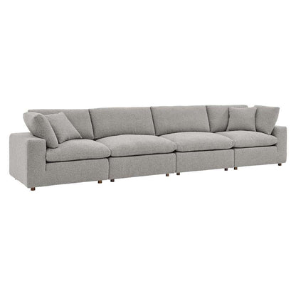 Modway - Commix Down Filled Overstuffed Boucle Fabric 4-Seater Sofa in Light Gray - EEI-6364-LGR veiw 2